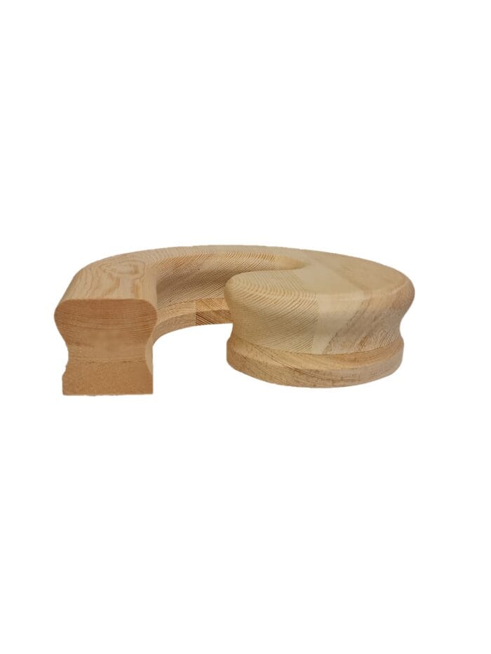 Continuous Pine Handrail Left Hand HDR Volute and Ramp - Image 2