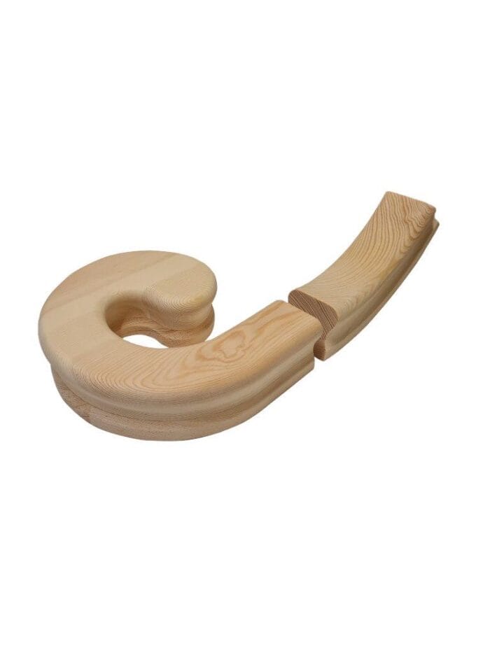 Continuous Pine Handrail Left Hand HDR Volute and Ramp
