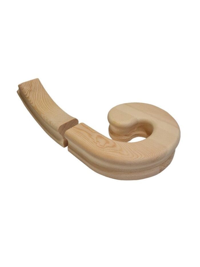 Continuous Pine Handrail Right Hand HDR Volute and Ramp